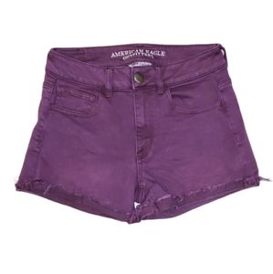AEO Hi-Rise Shortie Super Stretch Shorts Size 4 Purple American Eagle Outfitters